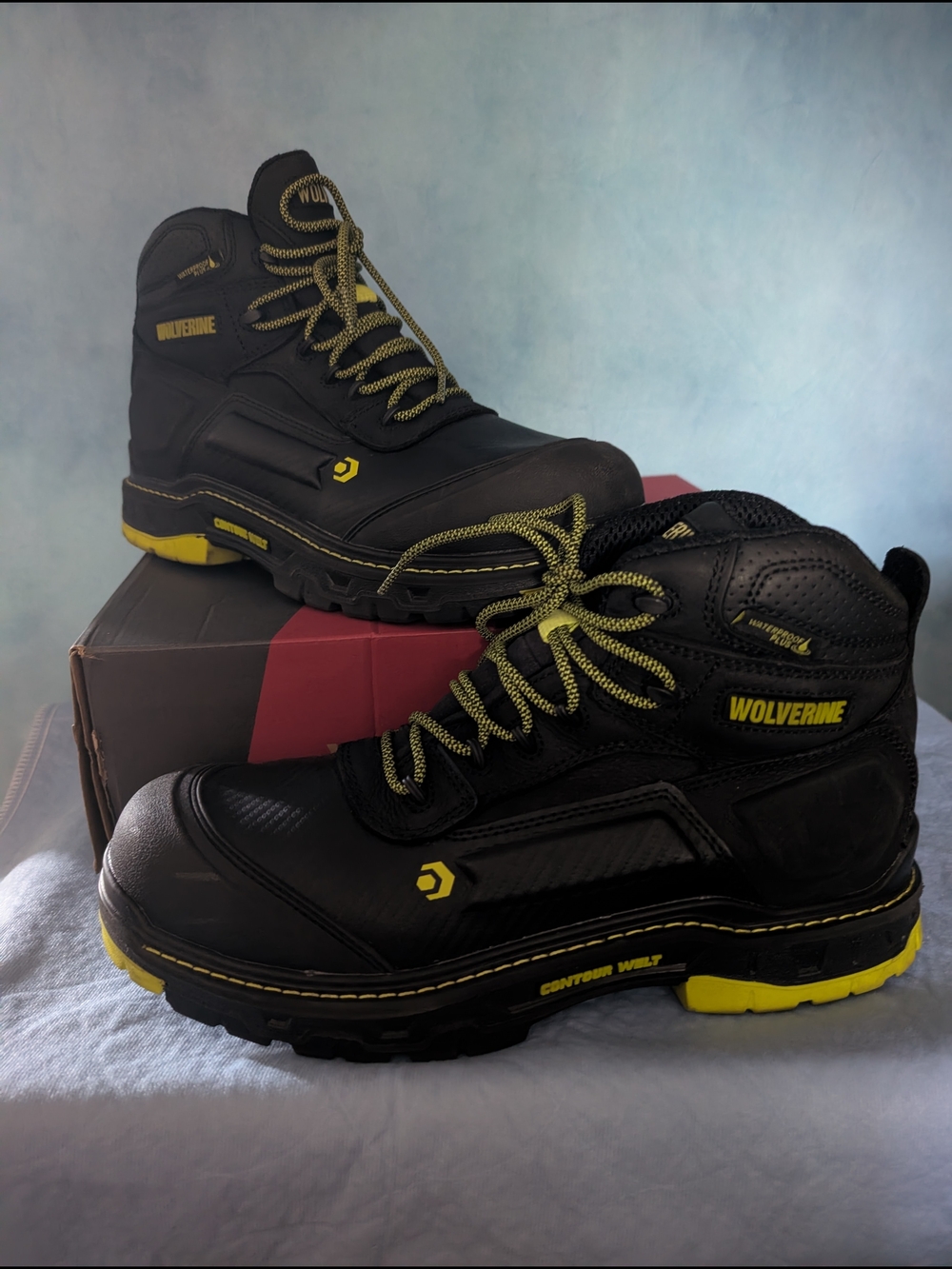 Wolverine Men’s Black & Yellow Work Boots